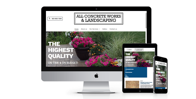 All Concrete Works & Landscaping website design screenshot