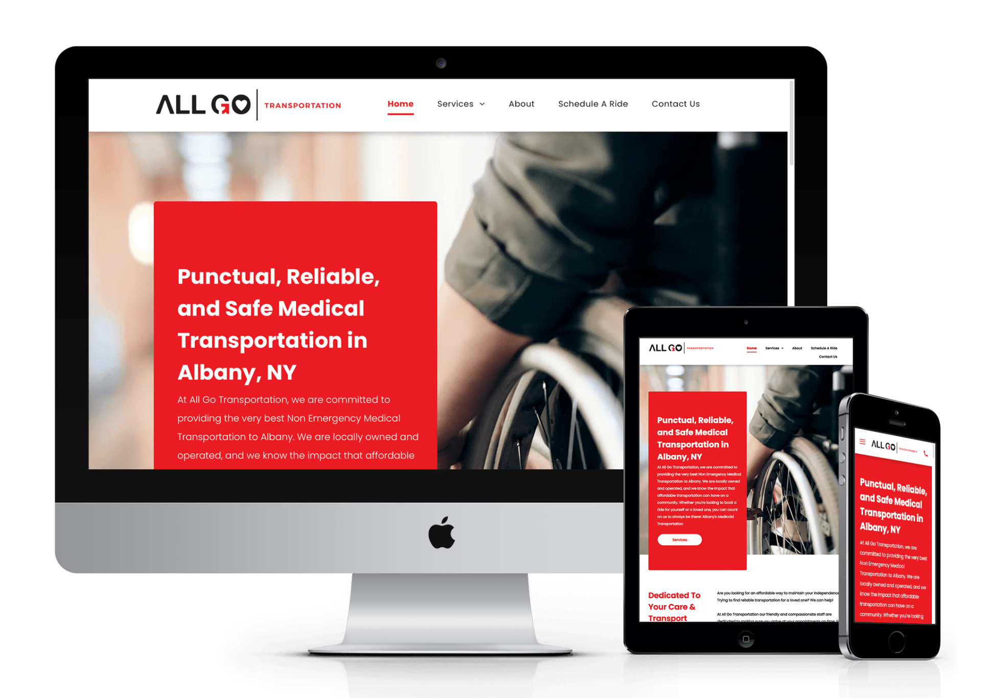 All Go Transportation website design screenshot