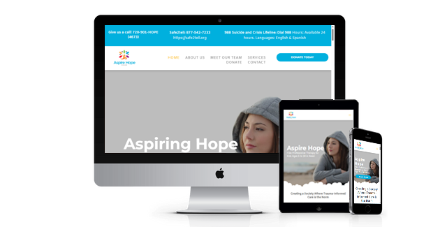Aspire Hope For Kids website design screenshot