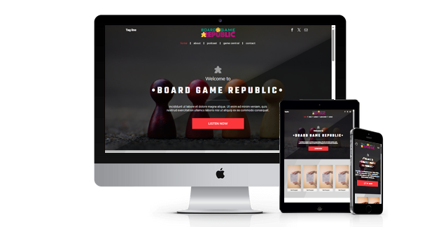 Board Game Republic website design screenshot