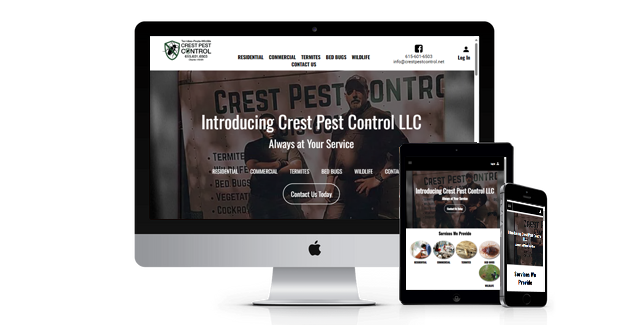 Crest Pest Control website design screenshot