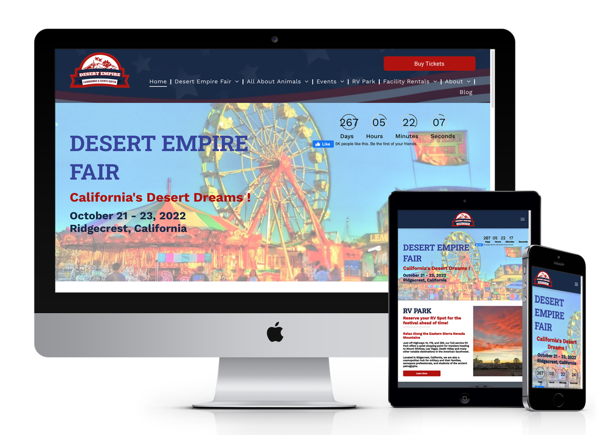 Desert Empire website design screenshot