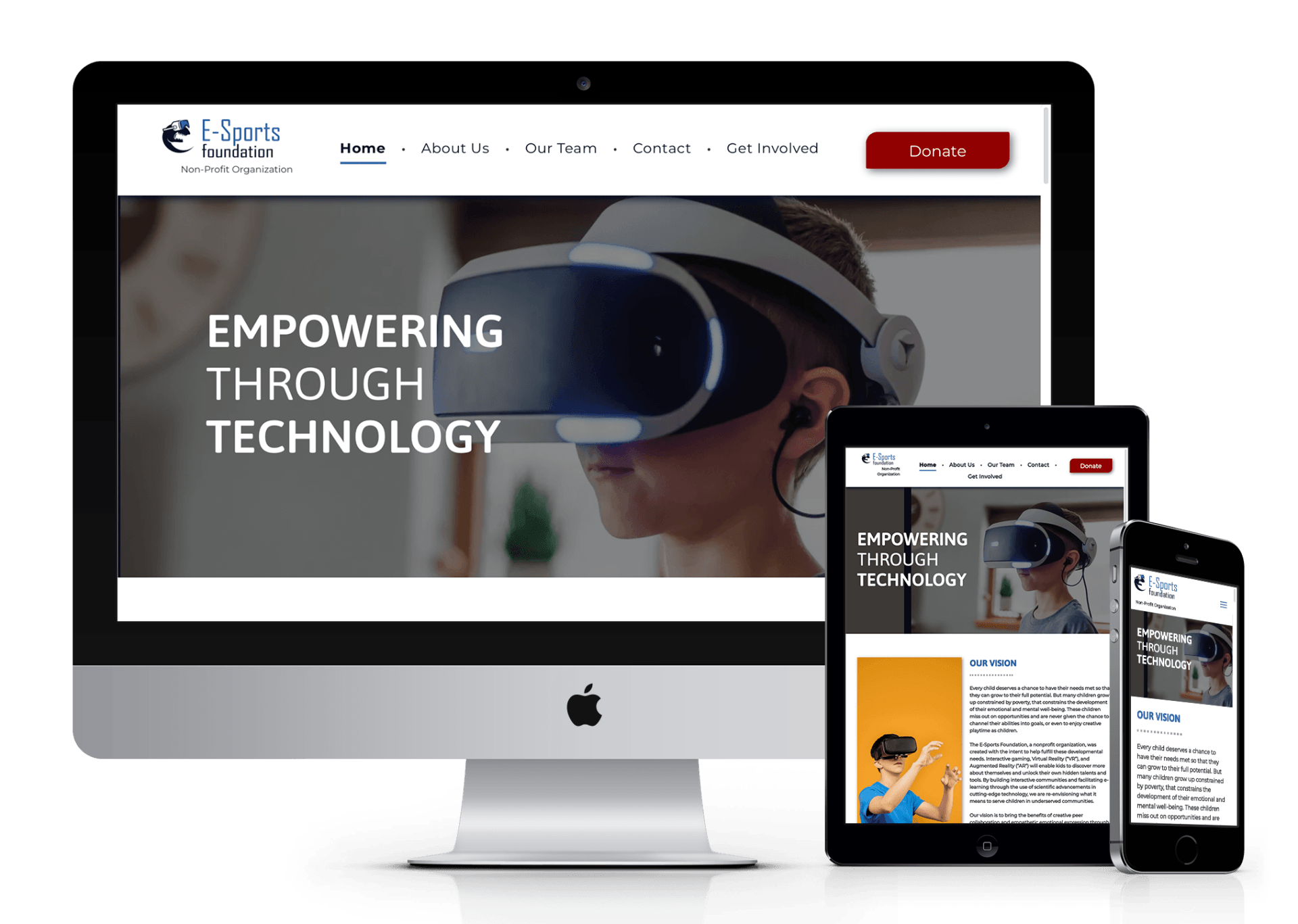 E-Sports Foundation website design screenshot