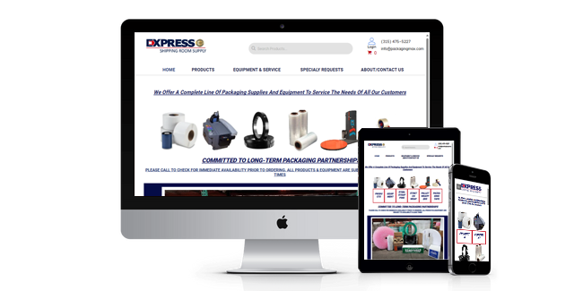 Express Shipping Room Supply website design screenshot