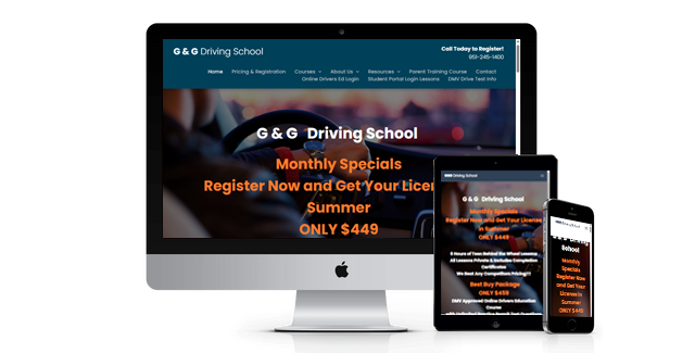 G & G Driving School website design screenshot