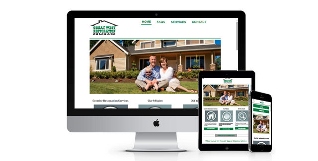 Great West Restoration Colorado website design screenshot