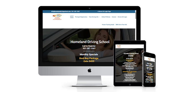 Homeland Driving School Cavco Enterprises, Inc website design screenshot