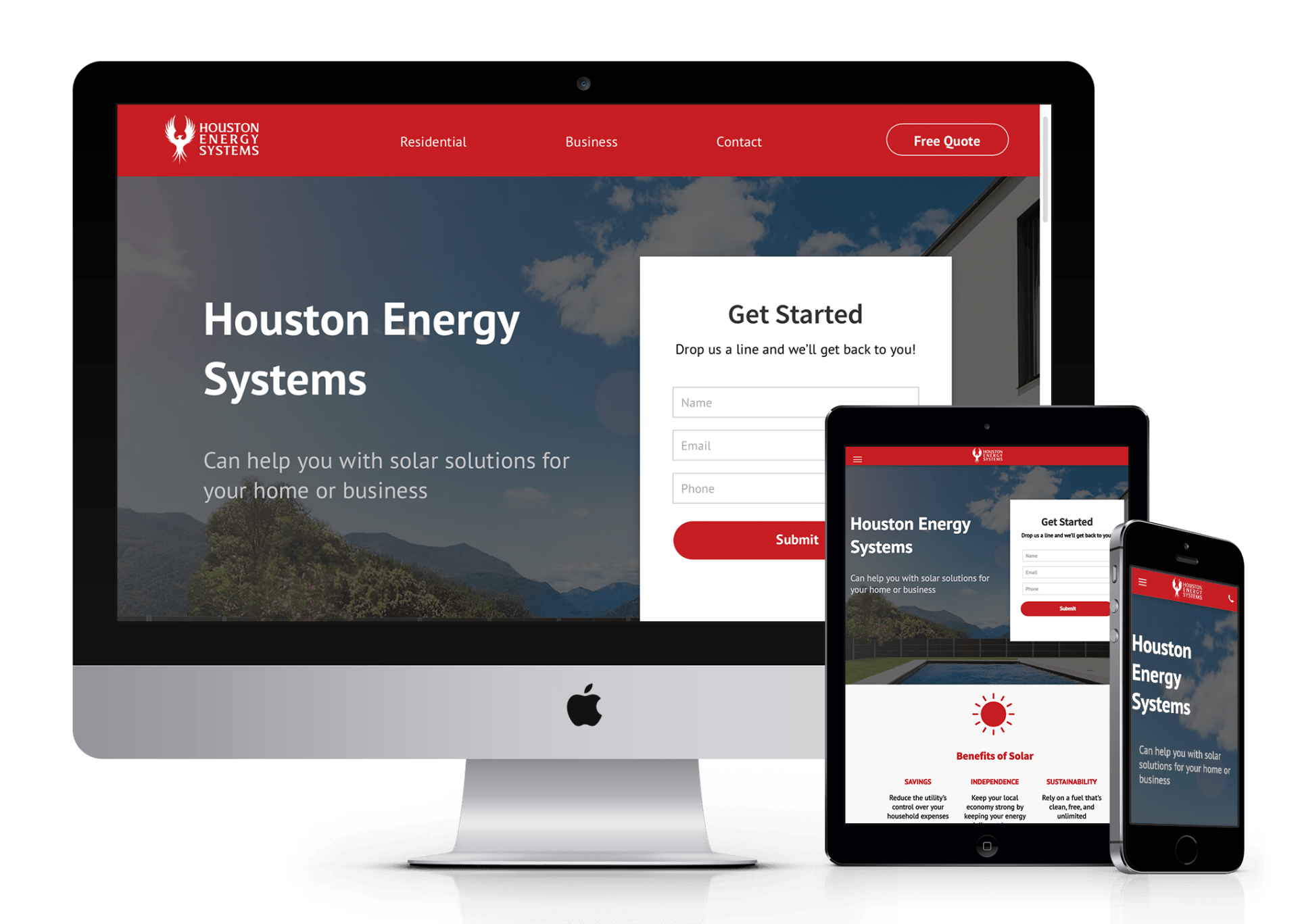 Houston Energy Systems website design screenshot