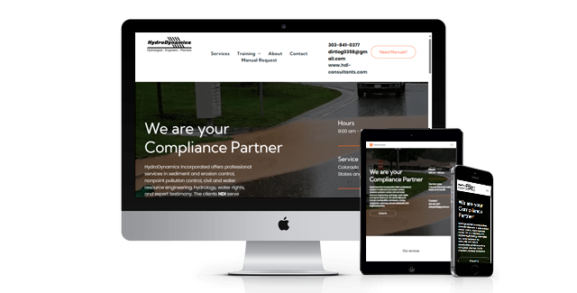 Hydro Dynamics website design screenshot