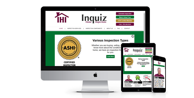 Inquiz Inspections website design screenshot