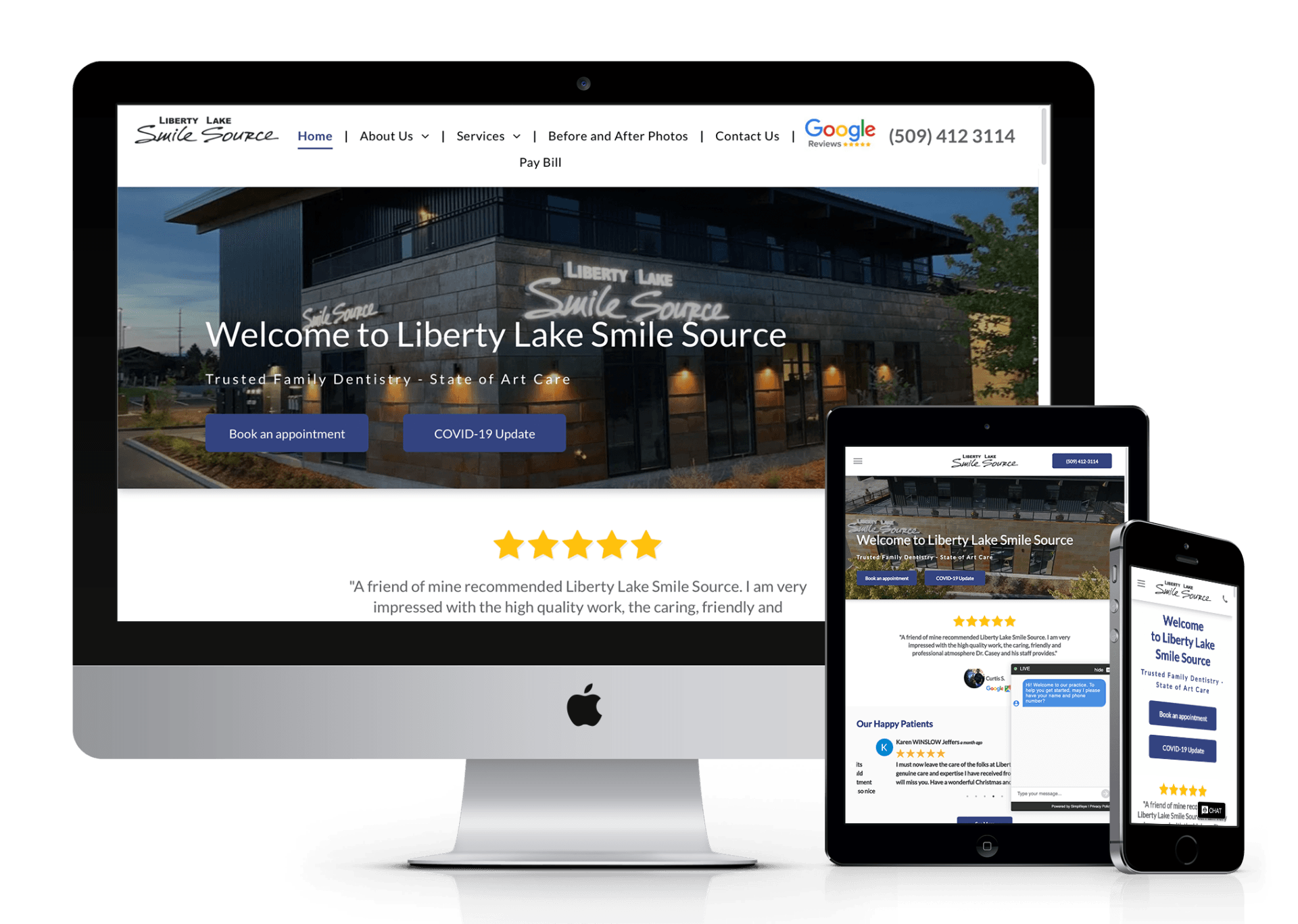 Liberty Lake Smile Source website design screenshot