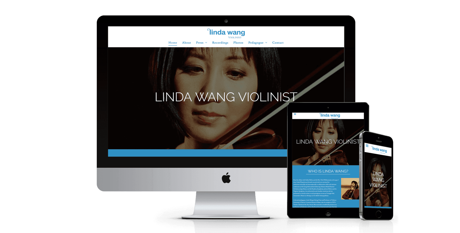 Linda Wang website design screenshot