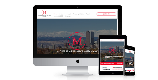 Midwest Appliance and HVAC website design screenshot