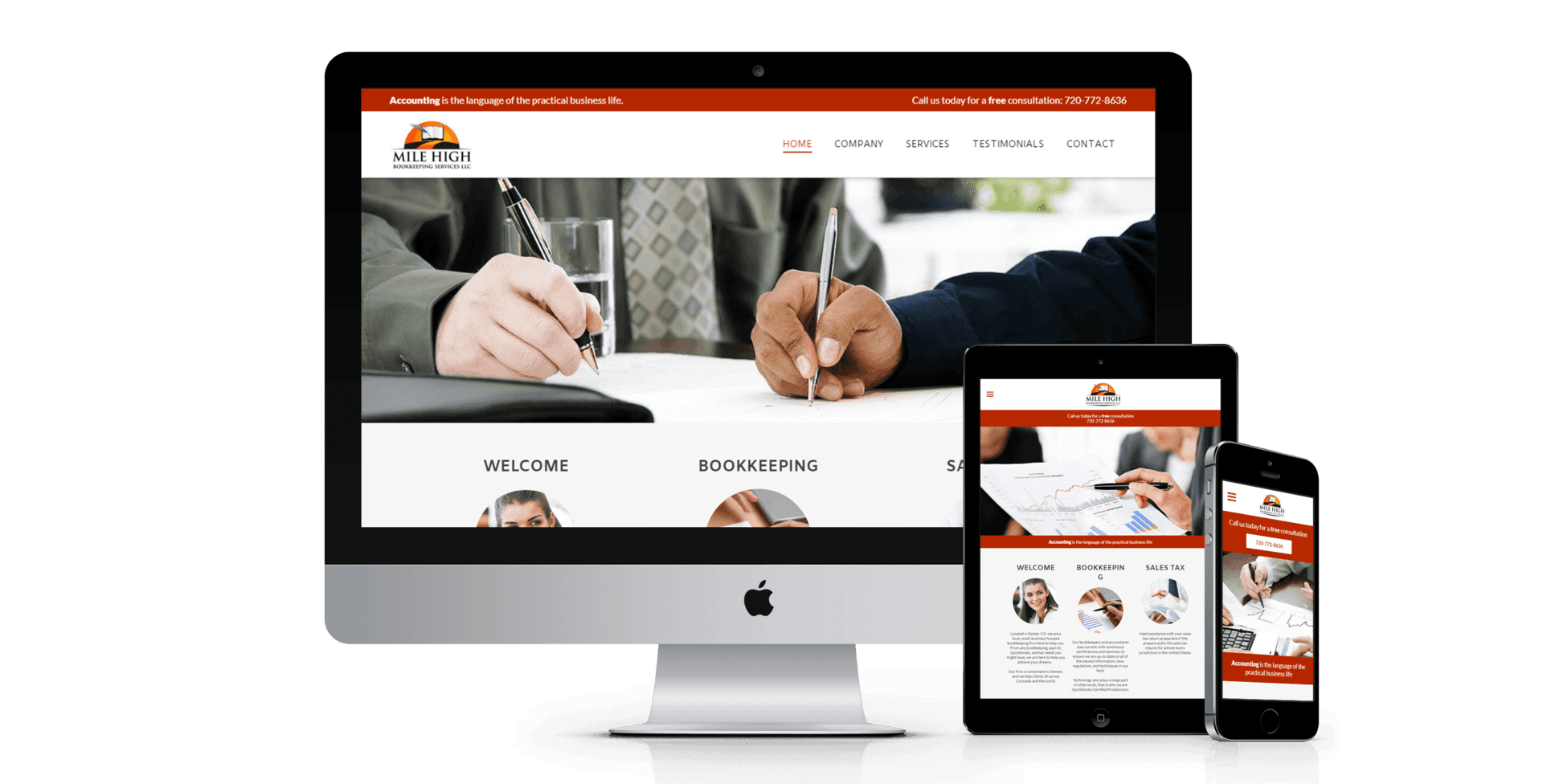 Mile High Books website design screenshot