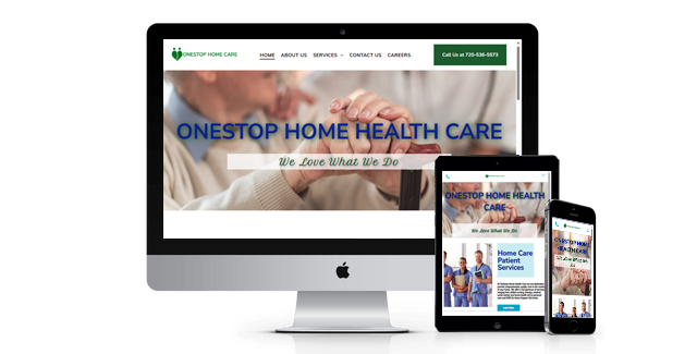 Onestop Home Health Care website design screenshot