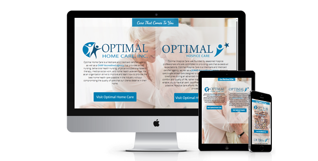 Optimal Hospice website design screenshot