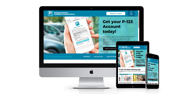 Parking Payment, Validation & Reservations website design screenshot