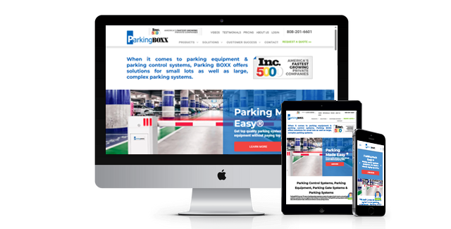 ParkingBoxx website design screenshot