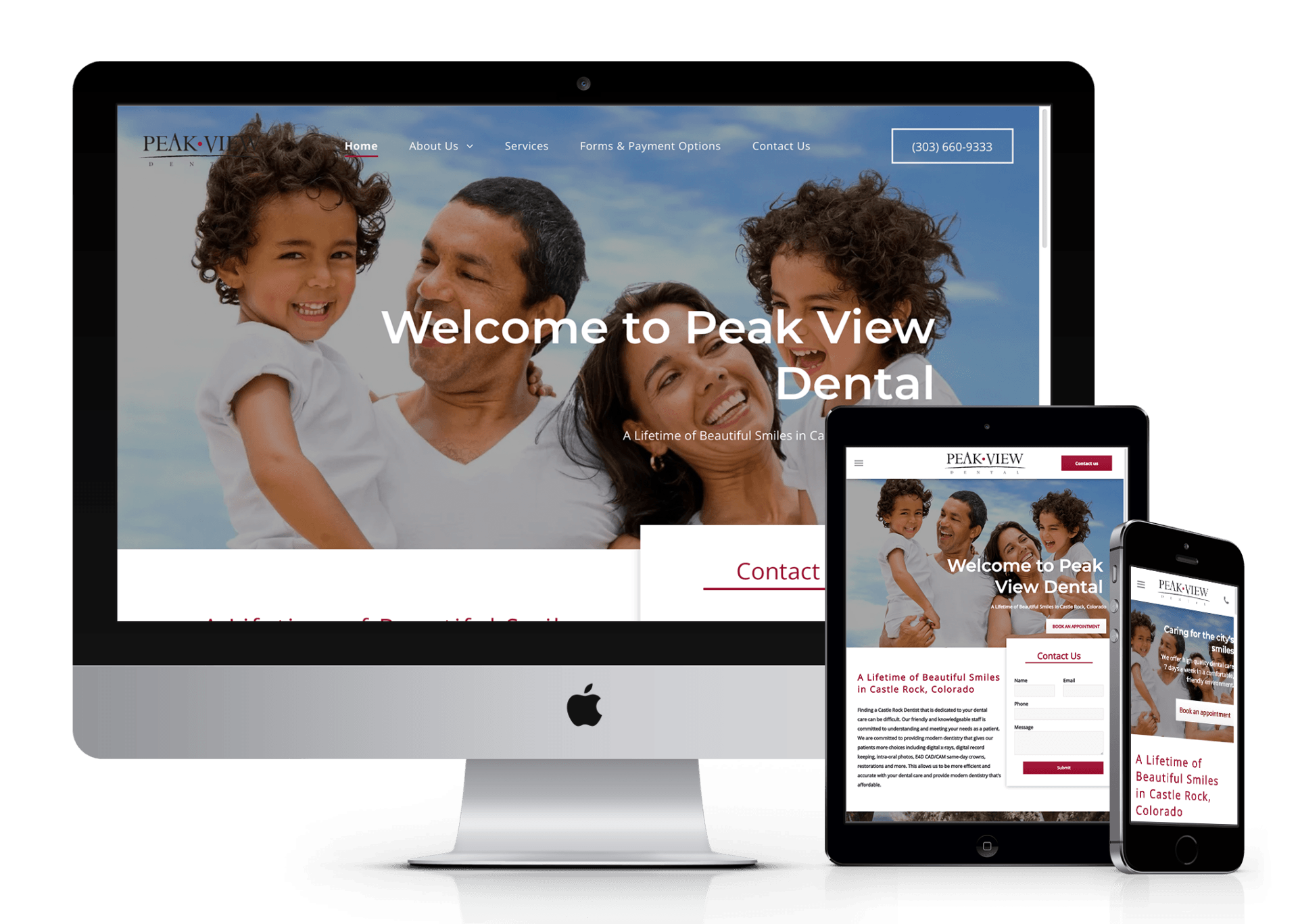 Peakview Dental website design screenshot
