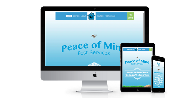 Peace Of Mind Pest Services website design screenshot