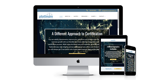 Platinum Registration website design screenshot