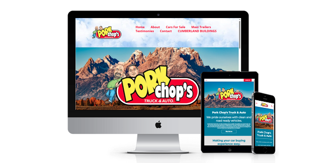 Pork Chop's Truck and Auto website design screenshot