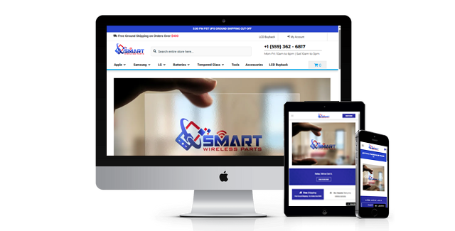 Smart Wireless Parts website design screenshot