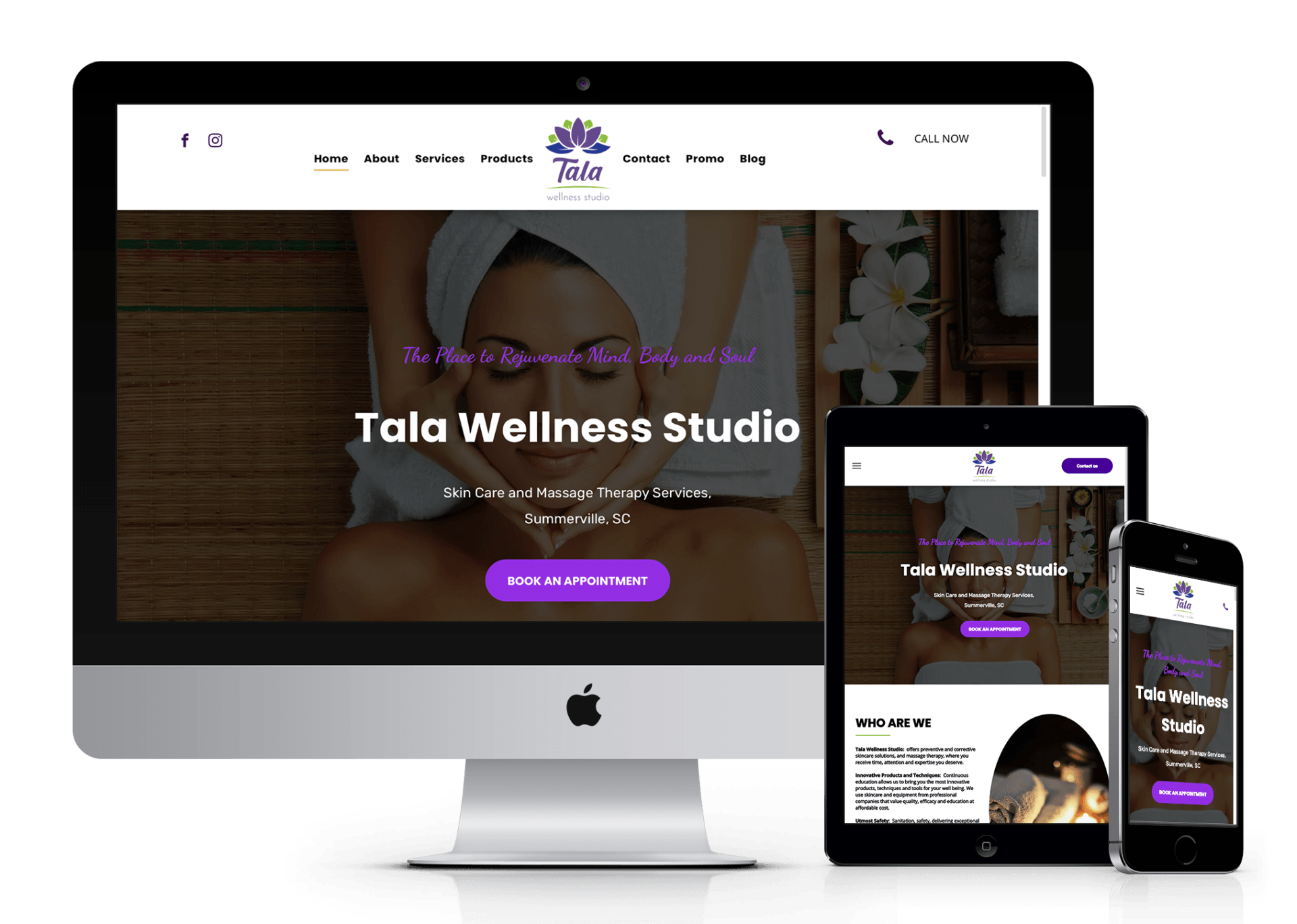 Tala Wellness website design screenshot