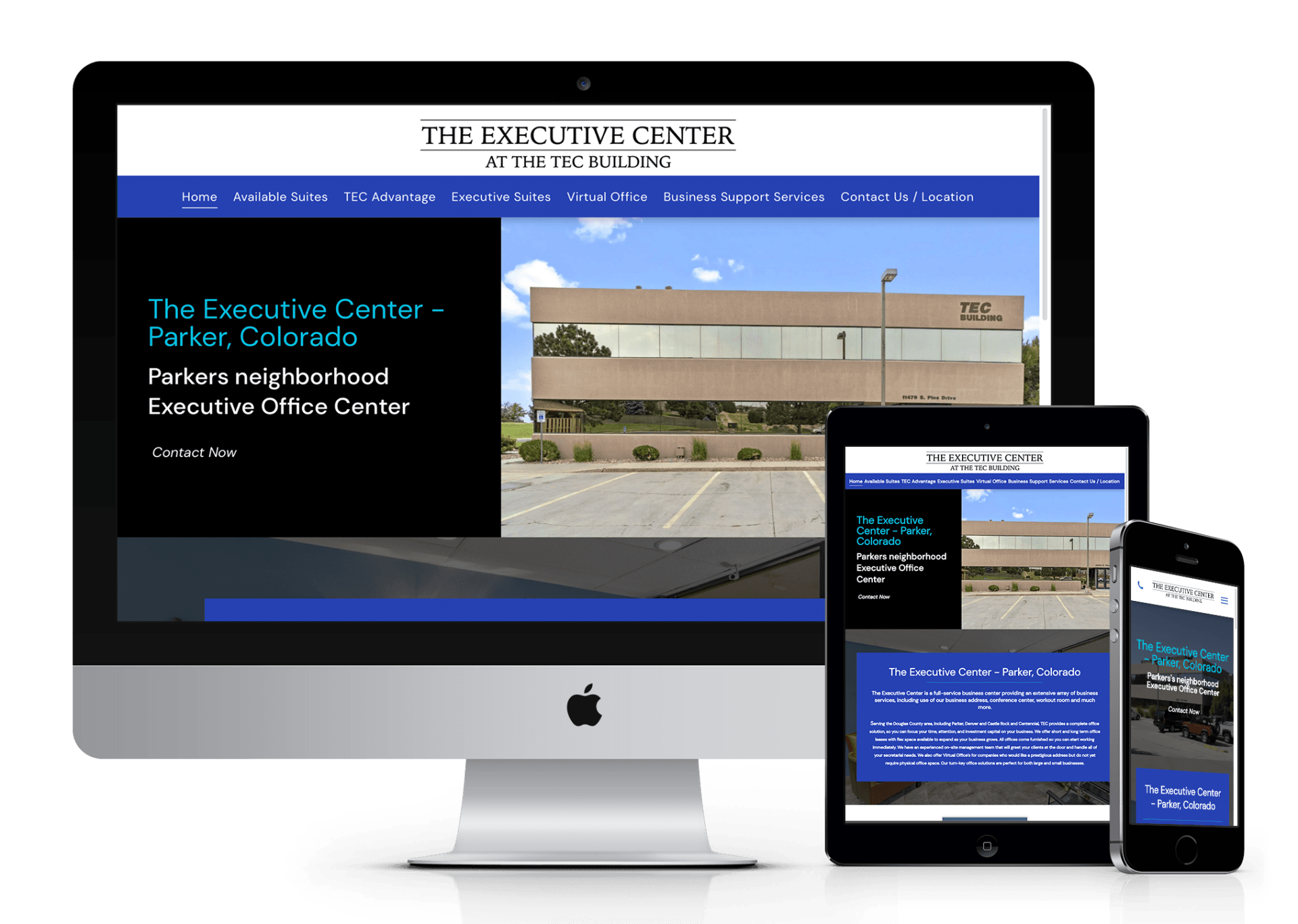 The Executive Center website design screenshot