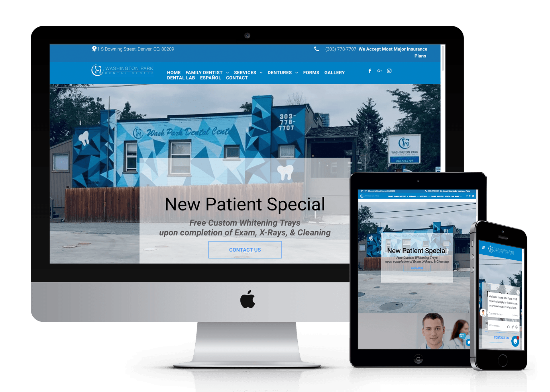Washington Dental website design screenshot