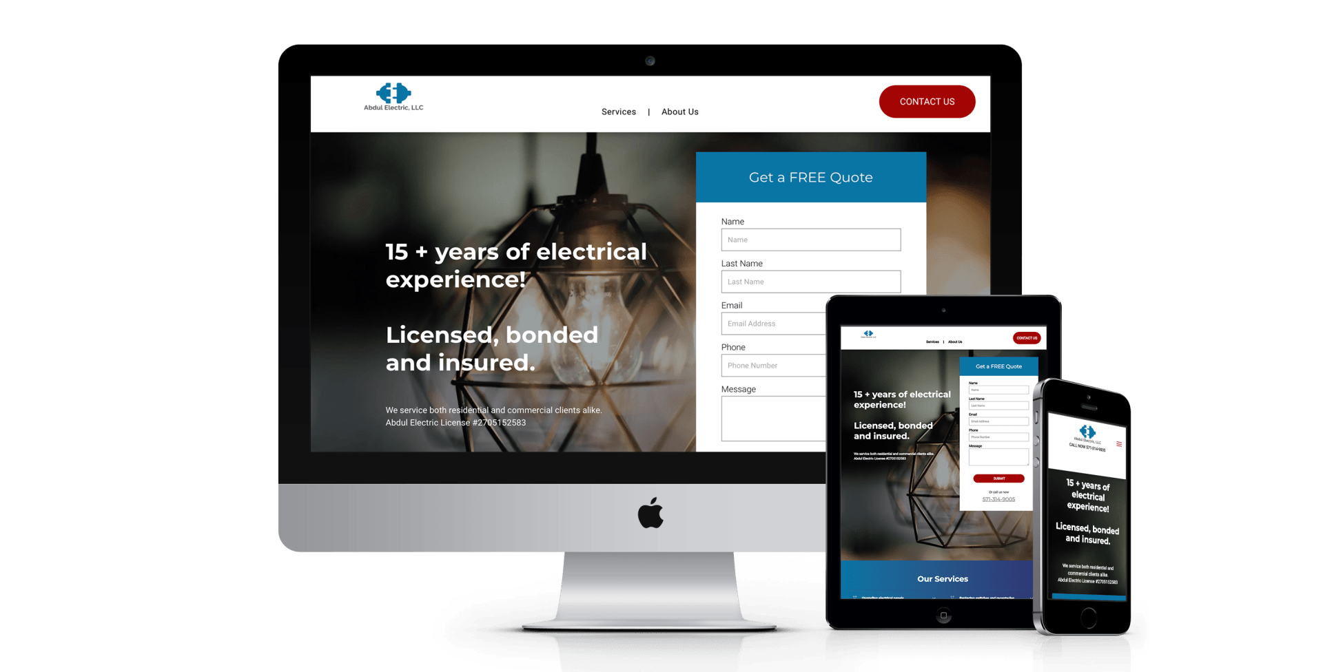Abdul Electric website design screenshot