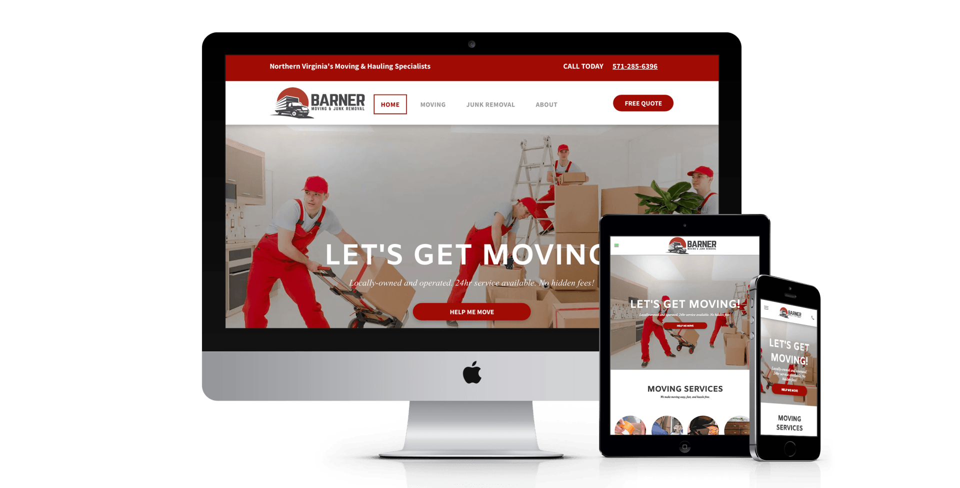 Barner Moving website design screenshot