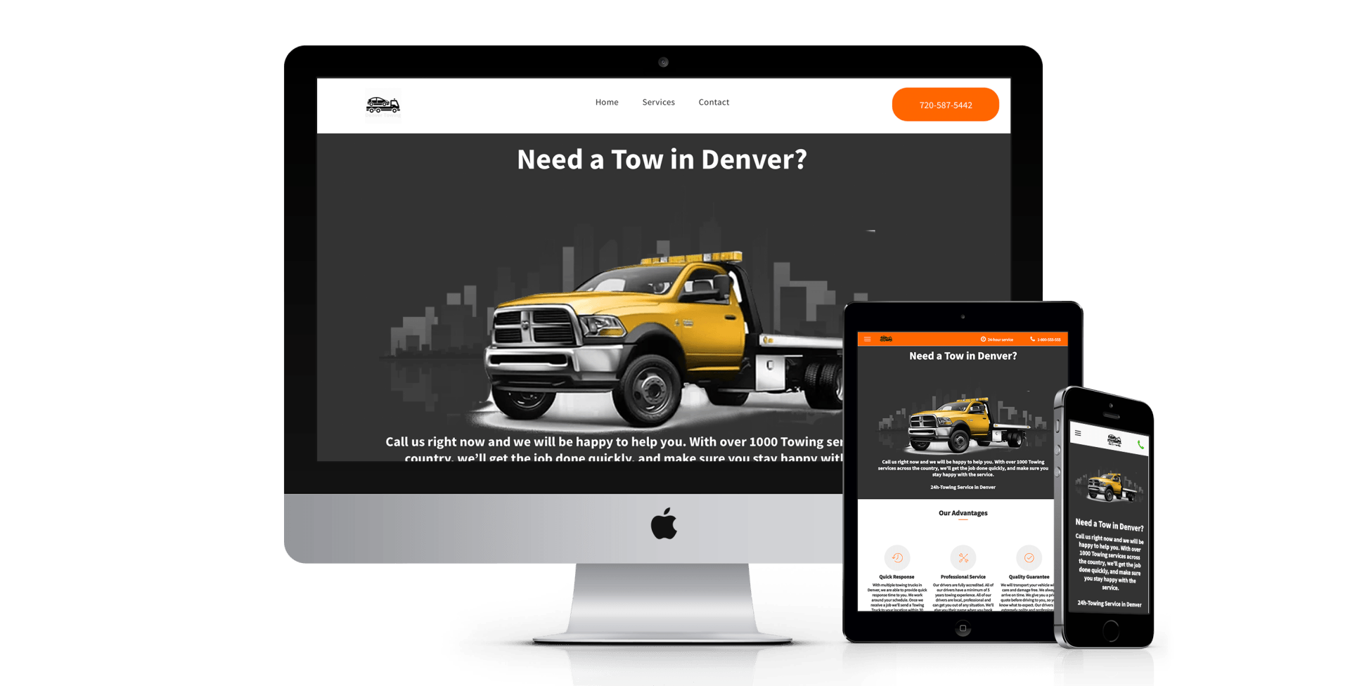Denver Towing website design screenshot