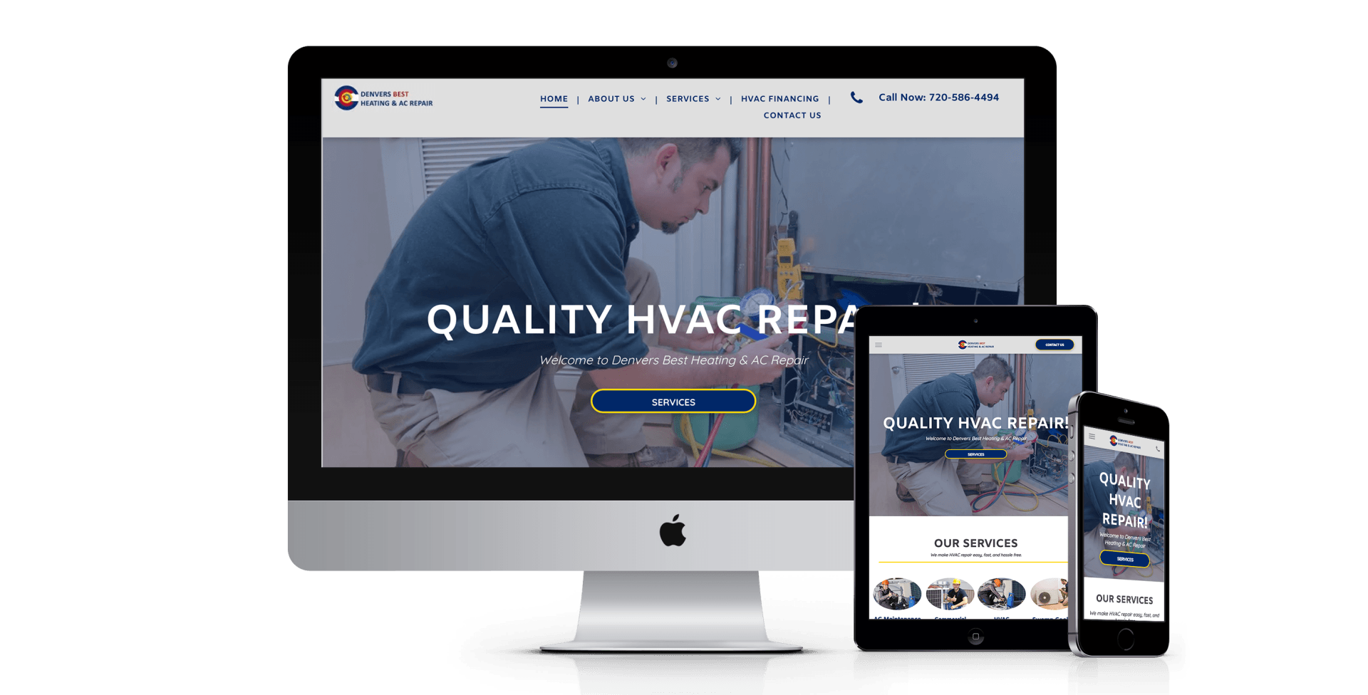 Denver's Best Heating website design screenshot