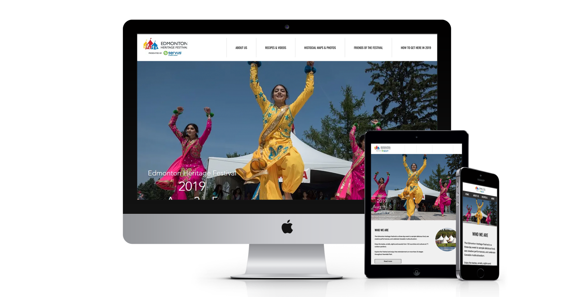 Edmotnton Heritage Festival website design screenshot