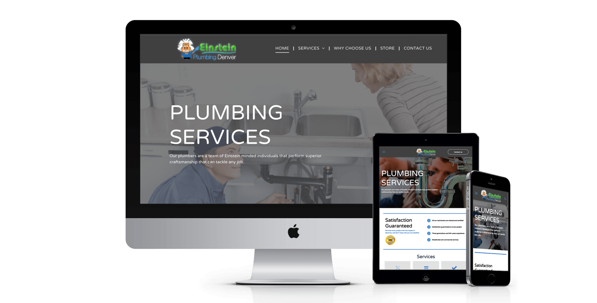 Einstein Plumbing website design screenshot