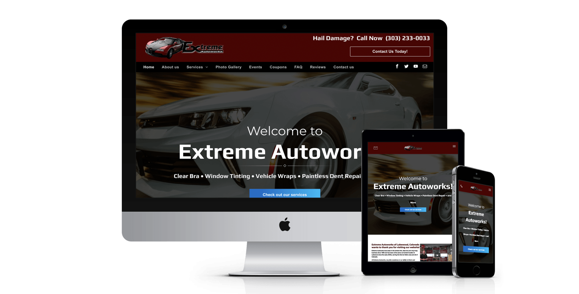 Extreme Autoworks website design screenshot