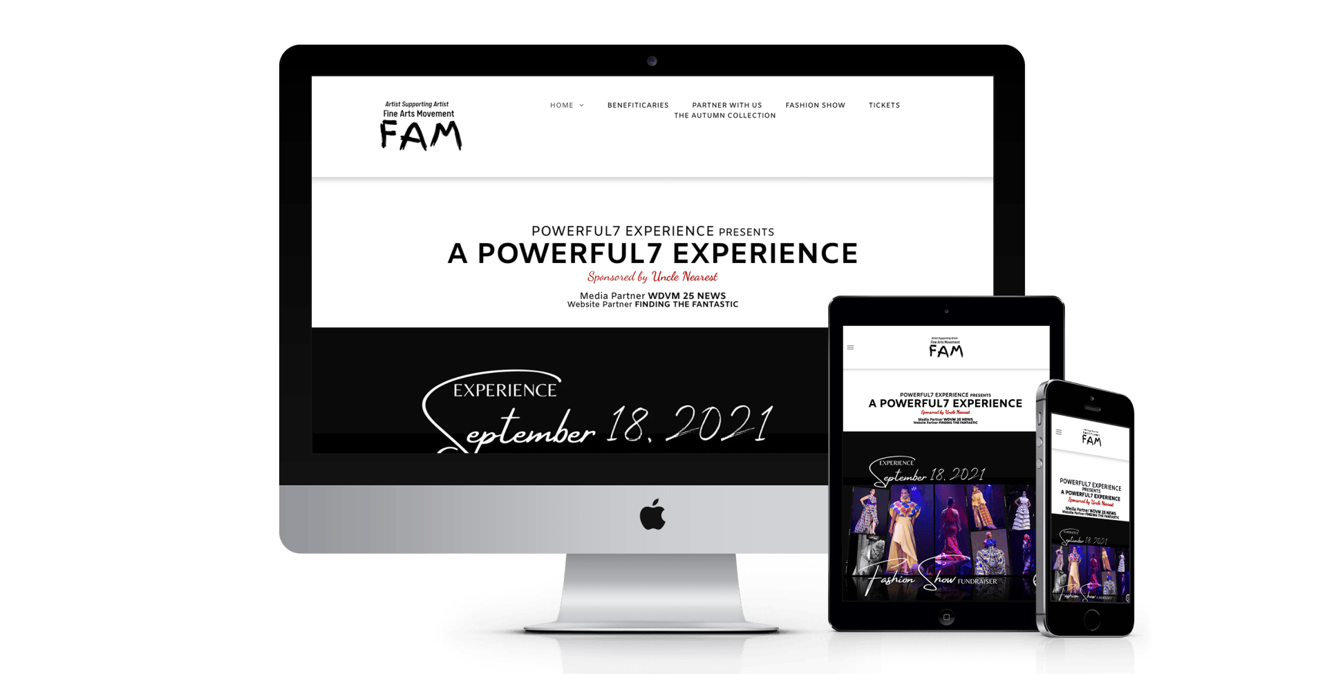 Fine Arts Movement website design screenshot