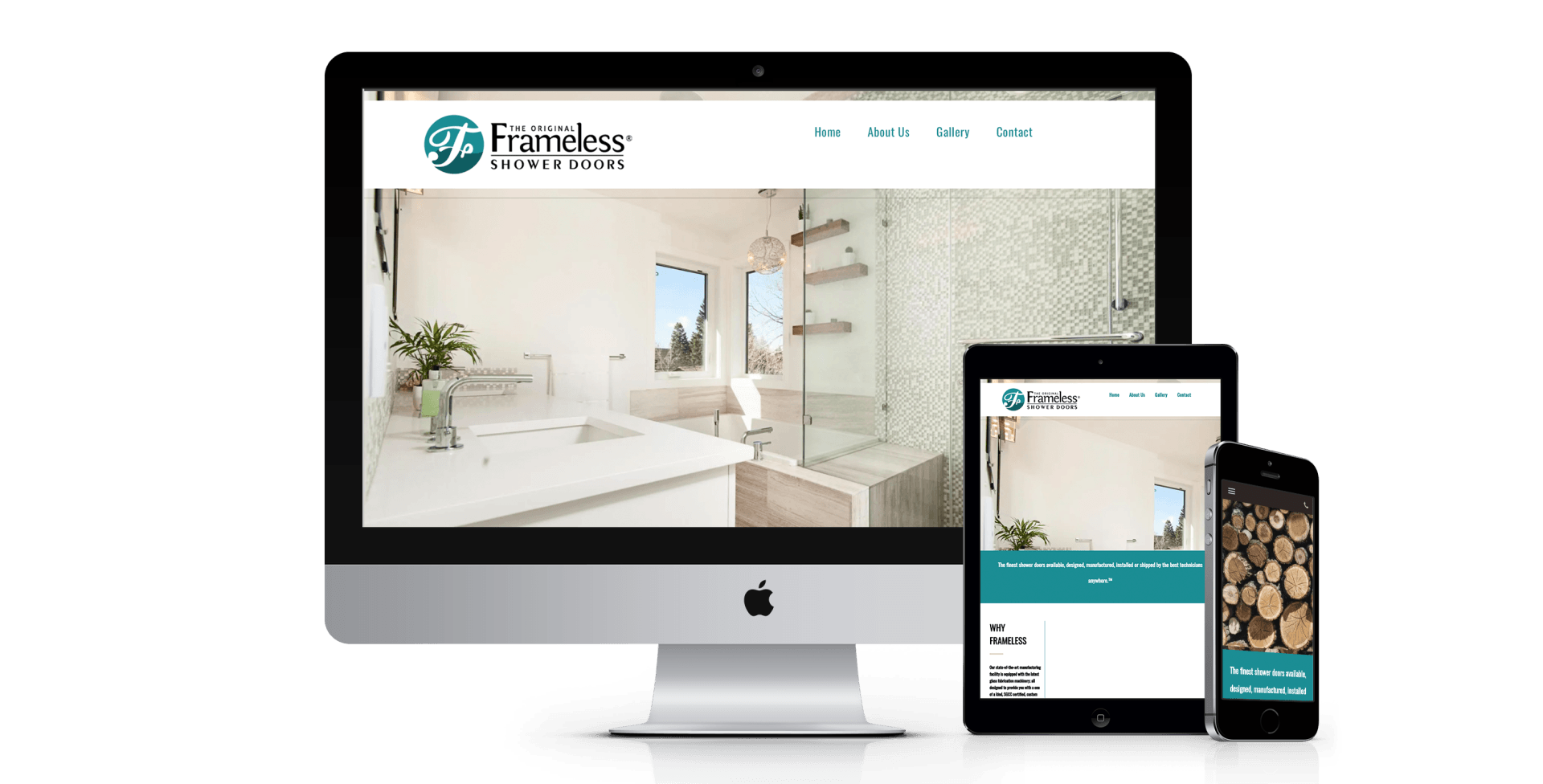 Frameless Shower Door website design screenshot
