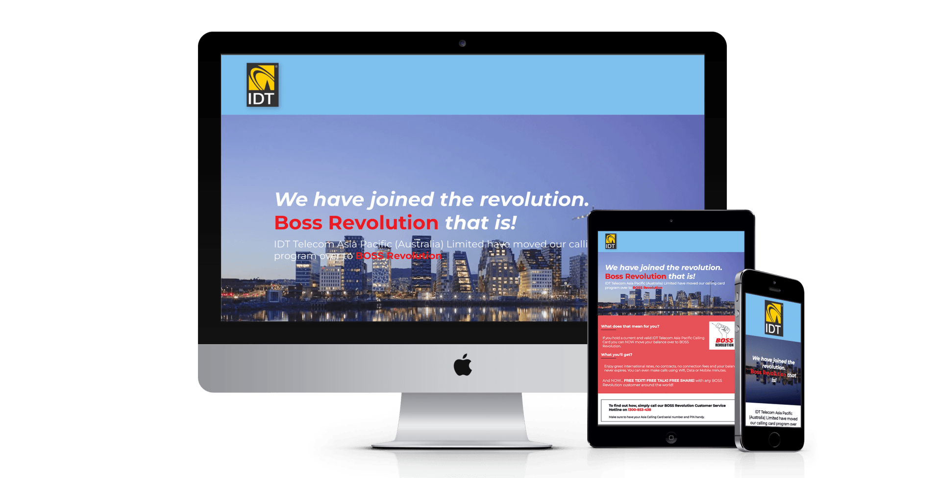 IDT website design screenshot