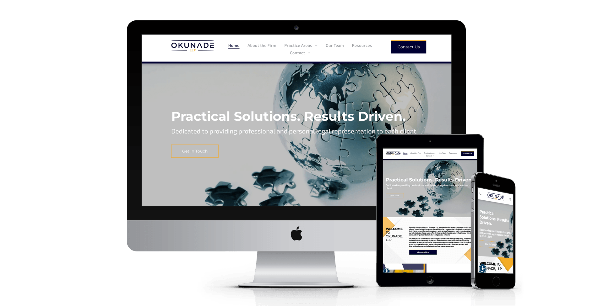 Okunade website design screenshot