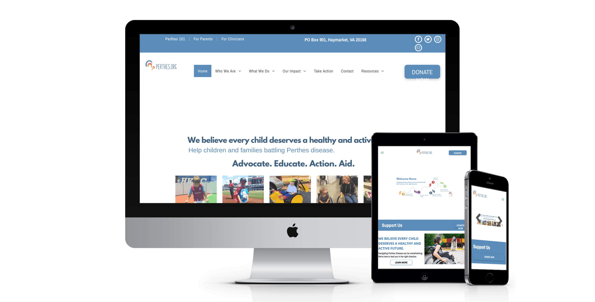 Perthes website design screenshot