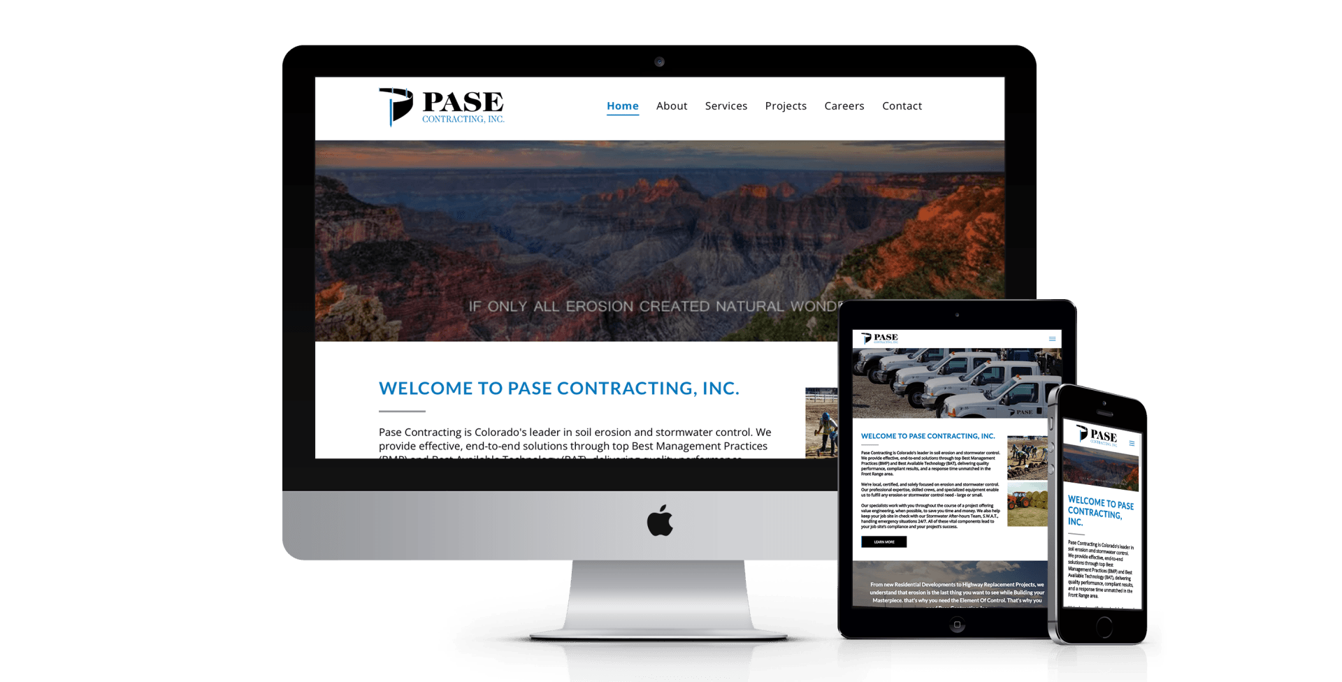 Phase Contracting website design screenshot