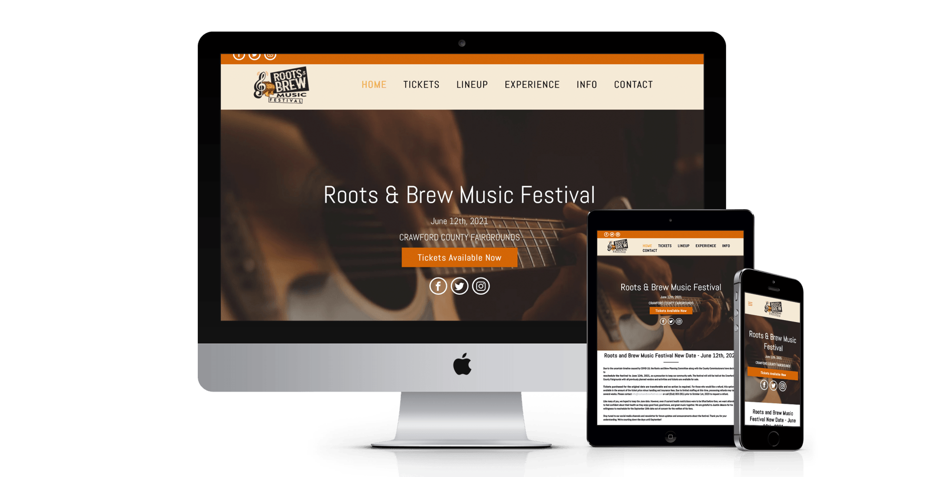 Roots & Brew website design screenshot