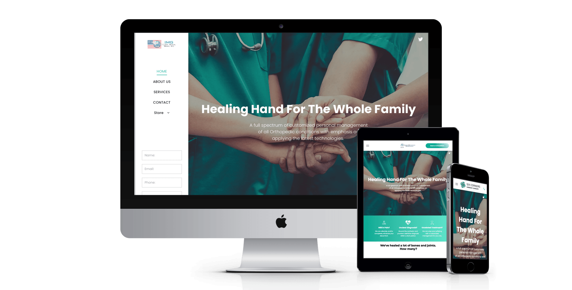 Six Corners website design screenshot