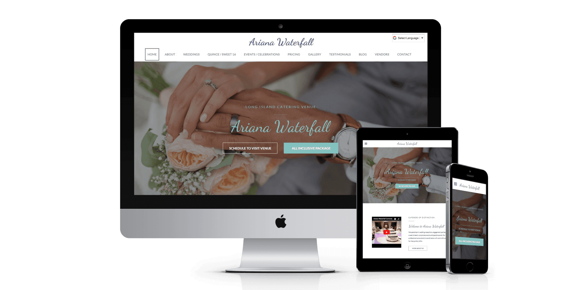 Ariana Waterfall website design screenshot