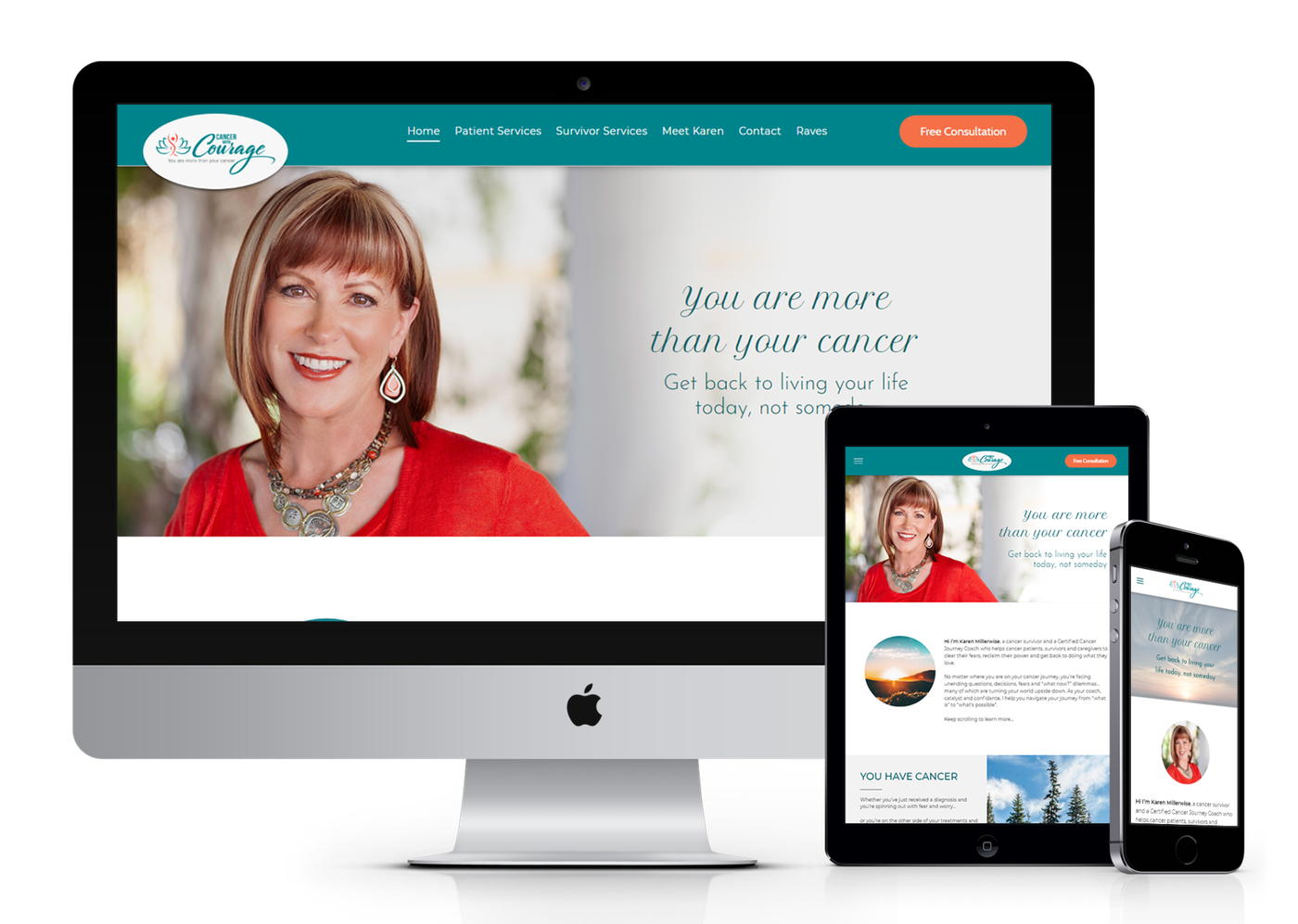 Cancer With Courage website design screenshot
