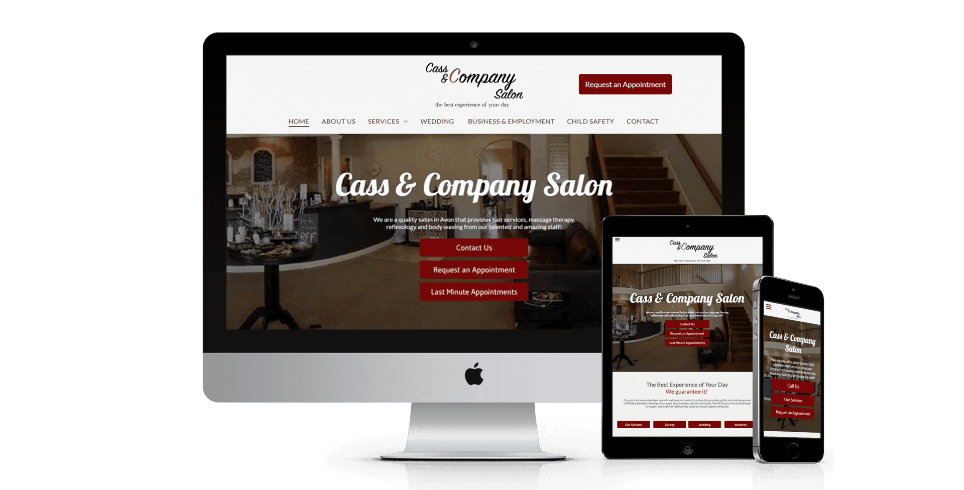 Cass And Company Salon website design screenshot