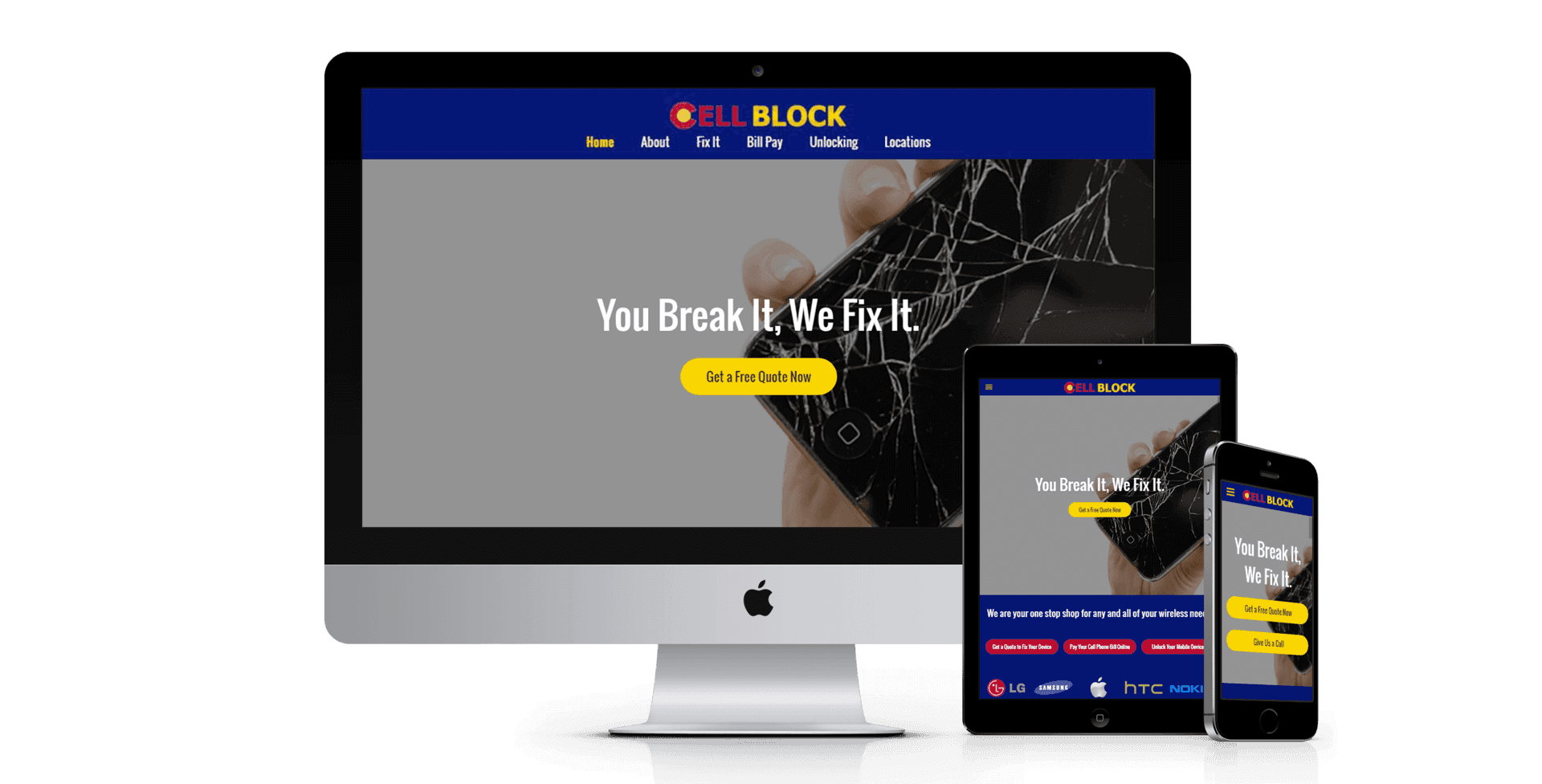 Cell Block website design screenshot