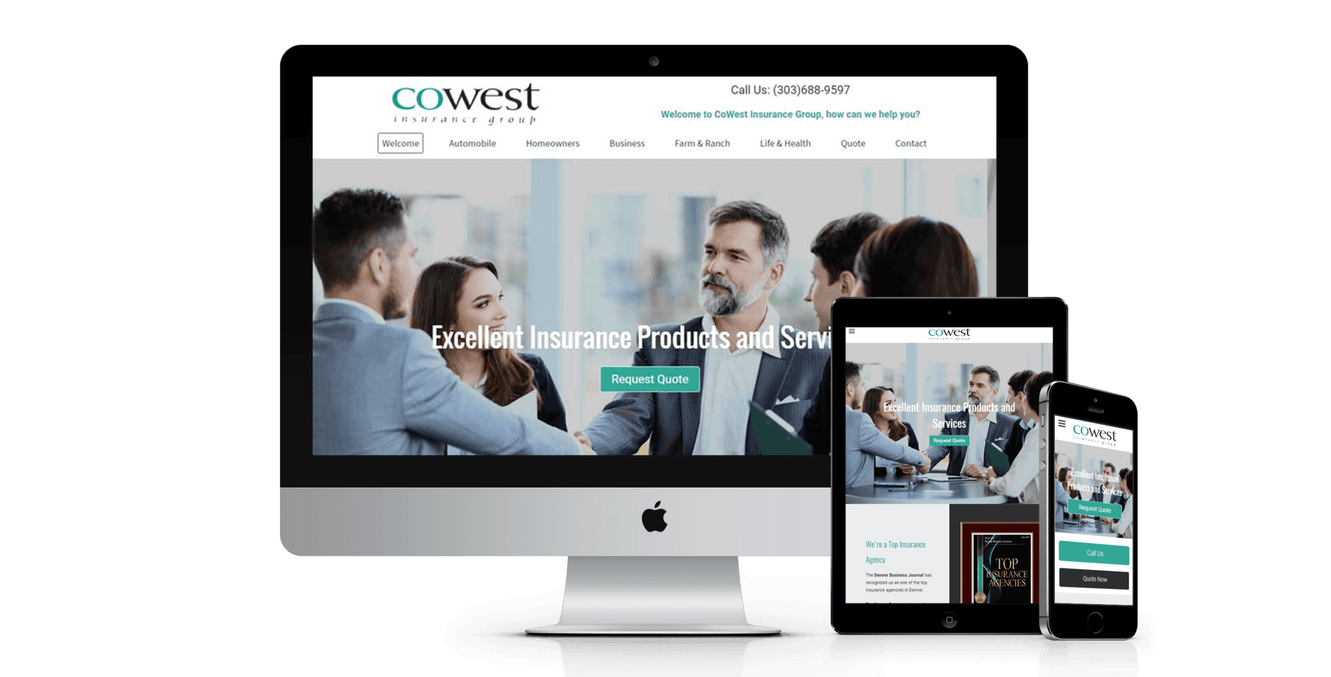 CoWest Insurance Group website design screenshot
